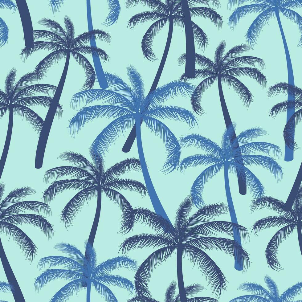 abstract bloemen kokosnoot bomen naadloos patroon met bladeren. tropisch achtergrond vector