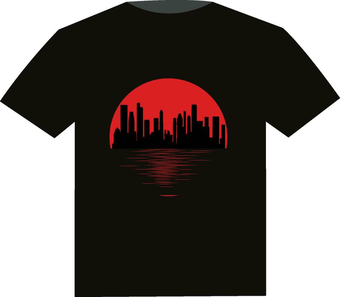 stad- t-shirt zwart vector