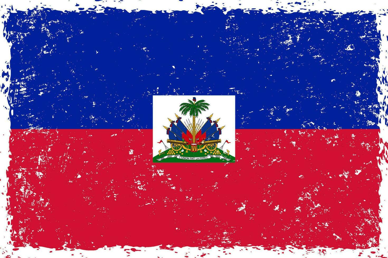 Haïti vlag grunge verontrust stijl vector