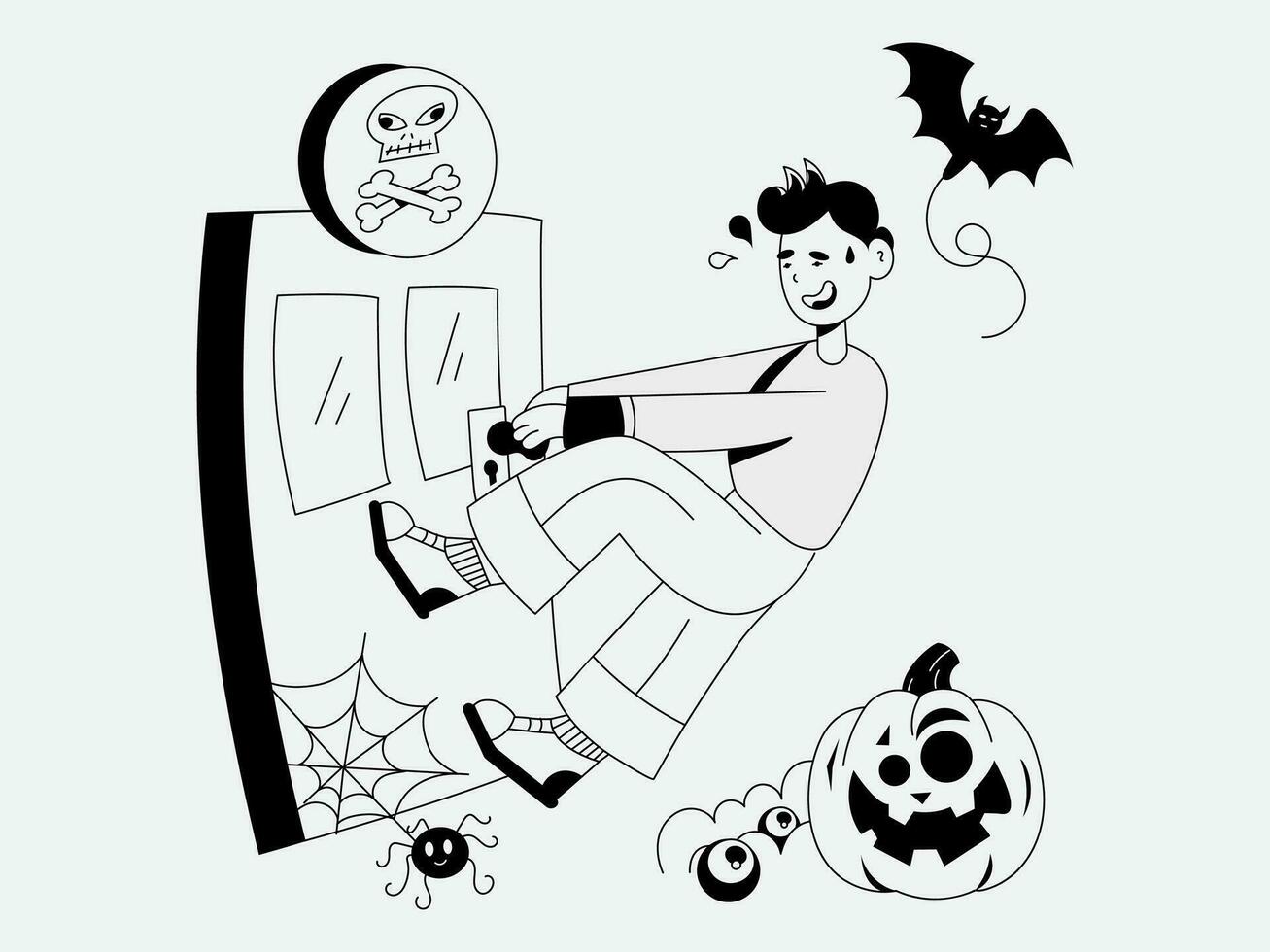 bundel halloween illustratie pak spookachtig verzameling vector