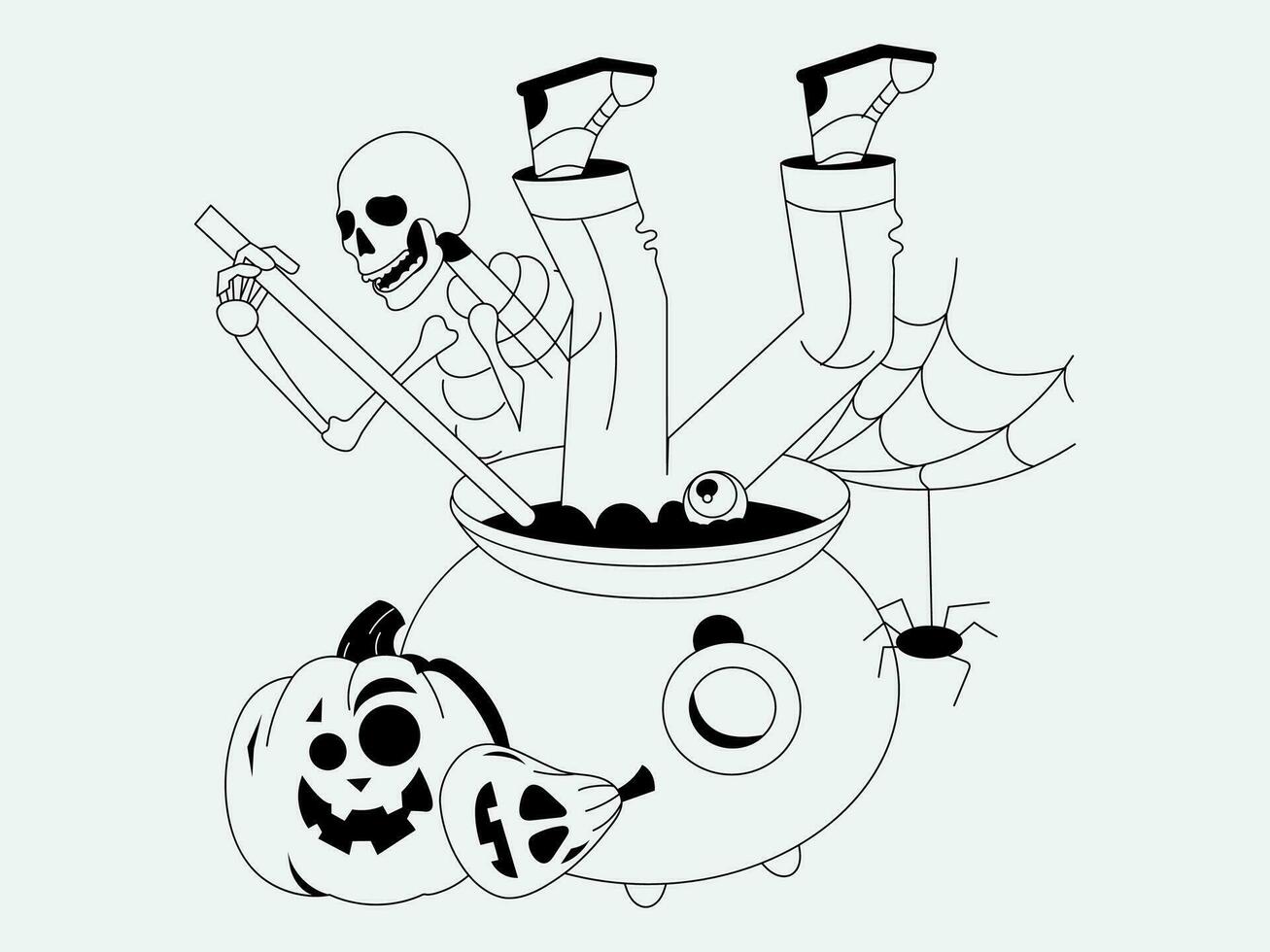 bundel halloween illustratie pak spookachtig verzameling vector