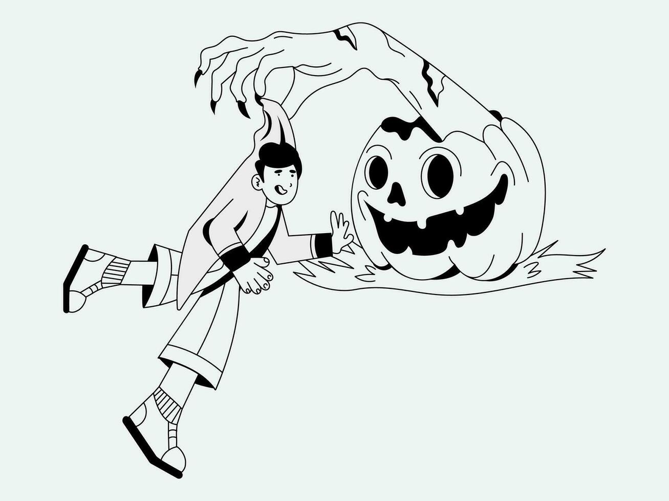 bundel halloween illustratie pak spookachtig verzameling vector