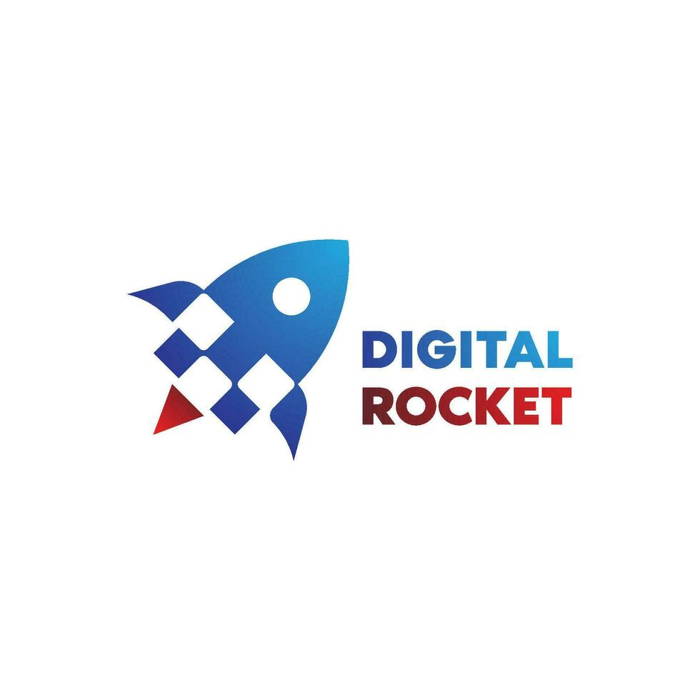 digitaal raket logo ontwerp vector
