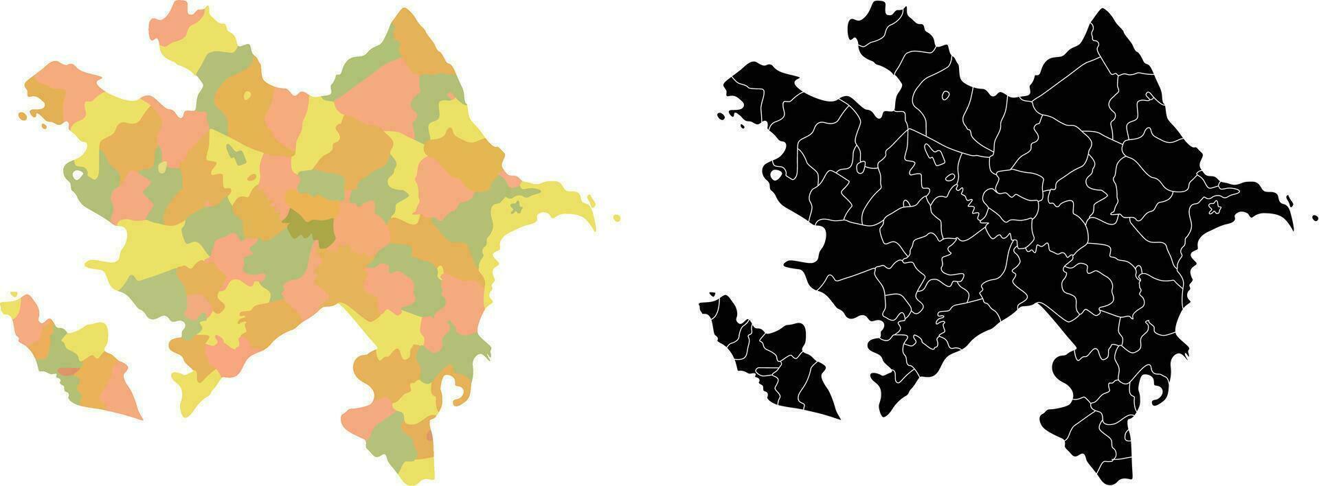 Azerbeidzjan vector silhouet kaart wit achtergrond