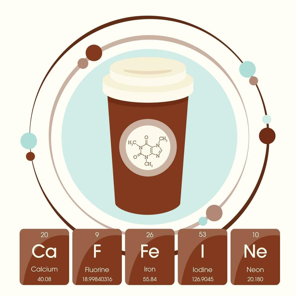 koffie latte cafeïne wetenschap vector illustratie grafisch