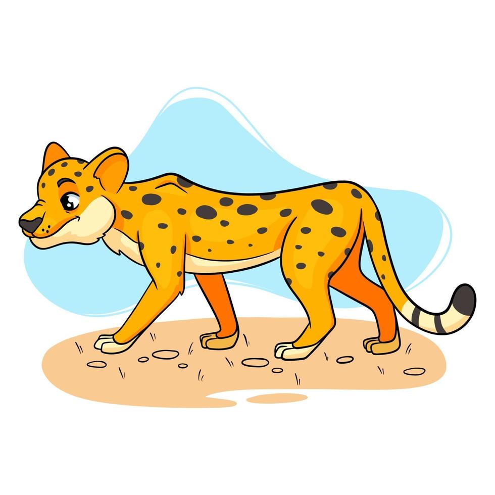 dierlijke karakter grappige cheetah in cartoon-stijl. vector