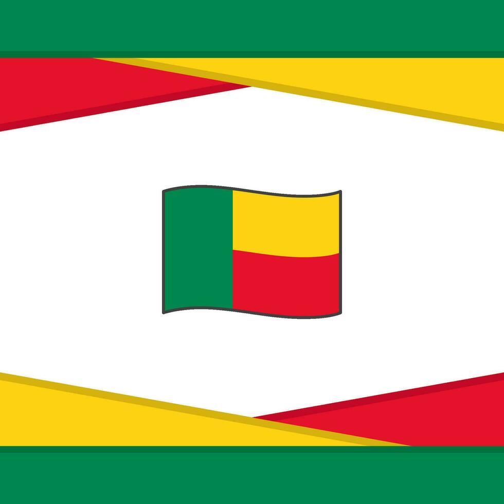 Benin vlag abstract achtergrond ontwerp sjabloon. Benin onafhankelijkheid dag banier sociaal media na. Benin vector