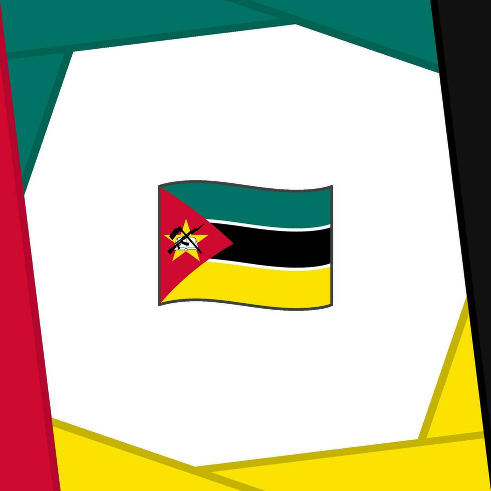 Mozambique vlag abstract achtergrond ontwerp sjabloon. Mozambique onafhankelijkheid dag banier sociaal media na. Mozambique banier vector