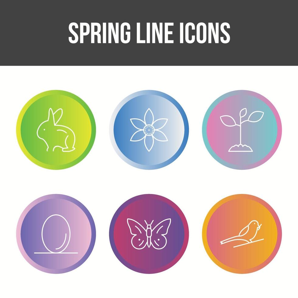 lente lijn vector icon set