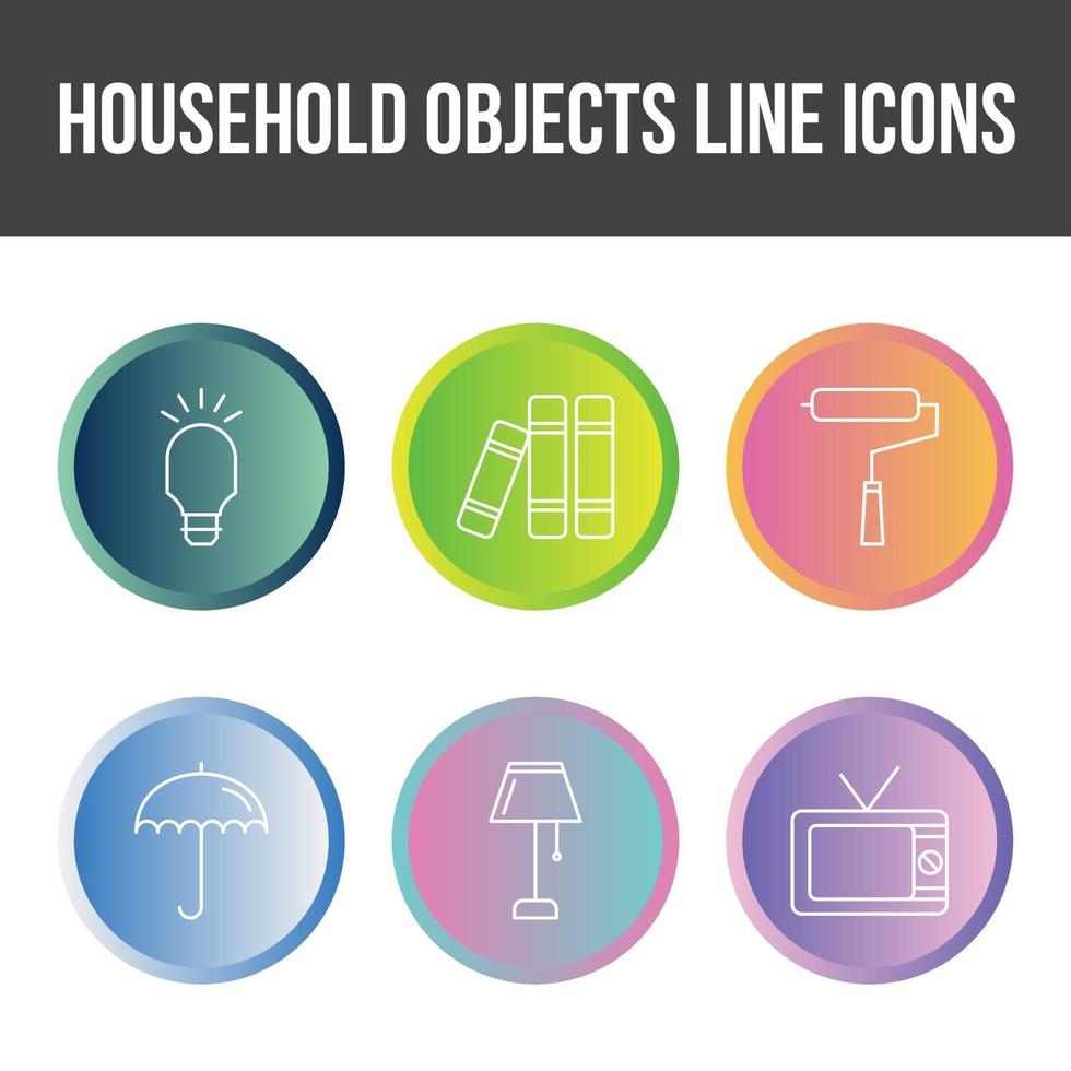 unieke huishoudelijke voorwerpen vector icon set