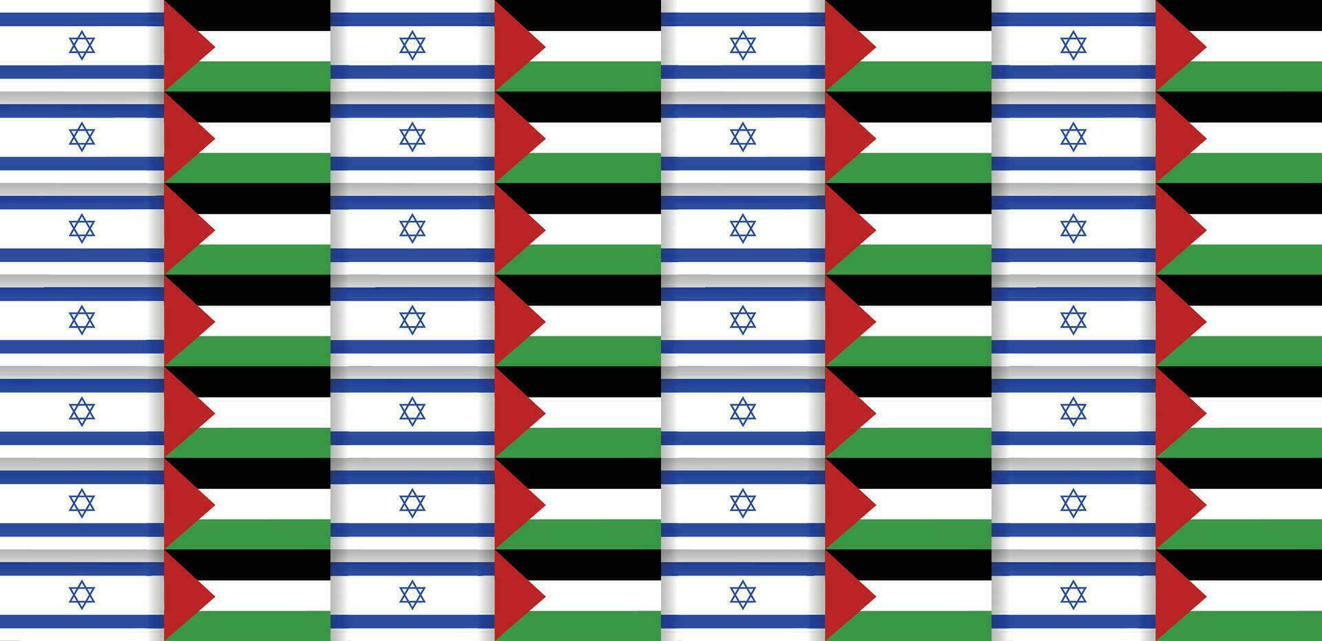 Palestina vs Israël vlaggen banier kunst, vector illustratie