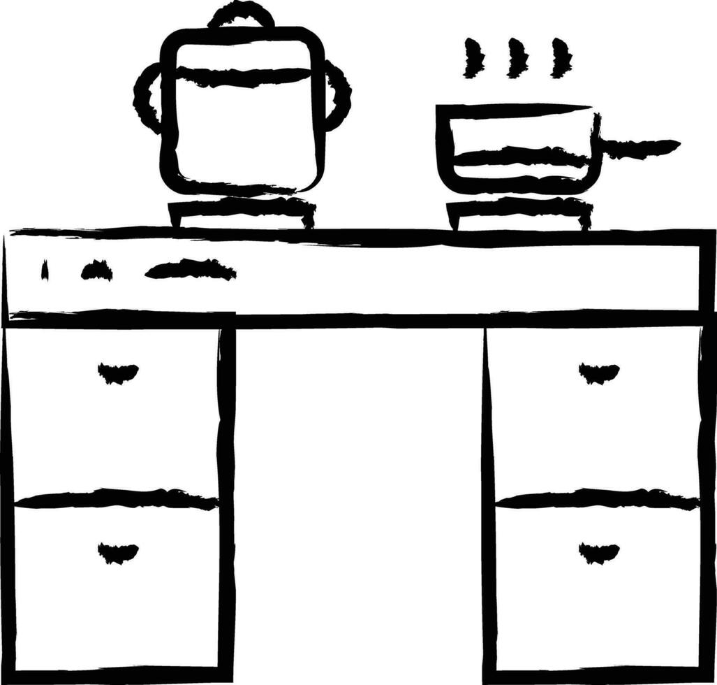 keuken hand- getrokken vector illustratie