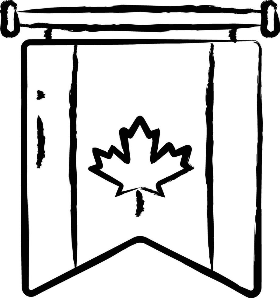 Canada vlag hand- getrokken vector illustratie