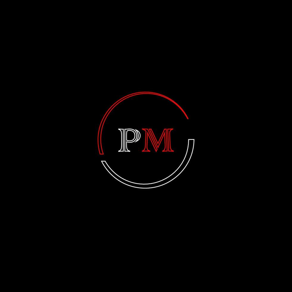 p.m creatief modern brieven logo ontwerp sjabloon vector