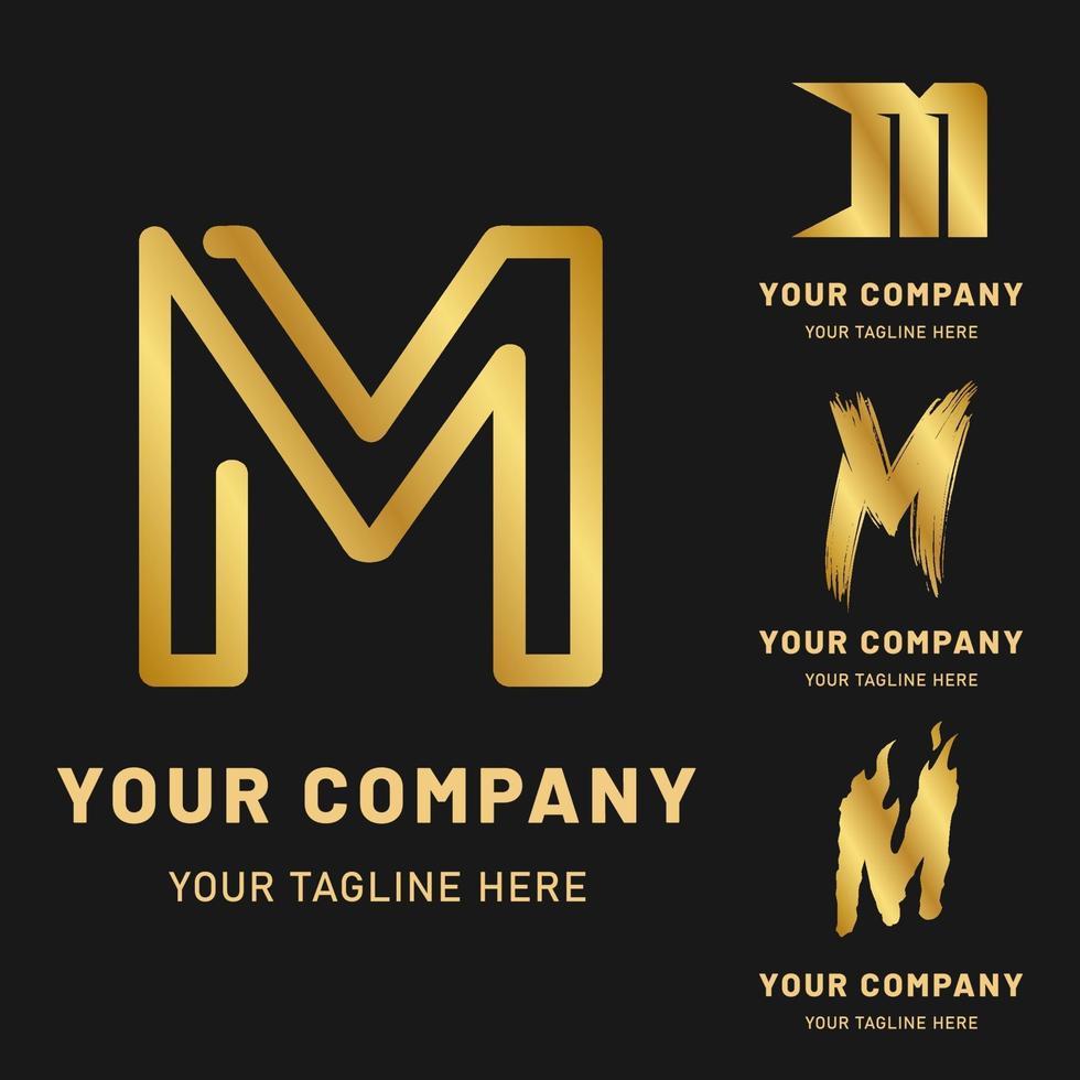 gouden letter m logo-collectie vector