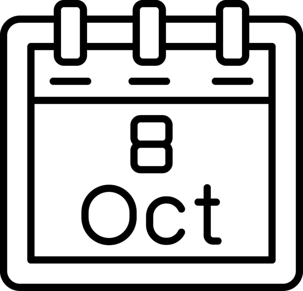 oktober 8 vector icoon