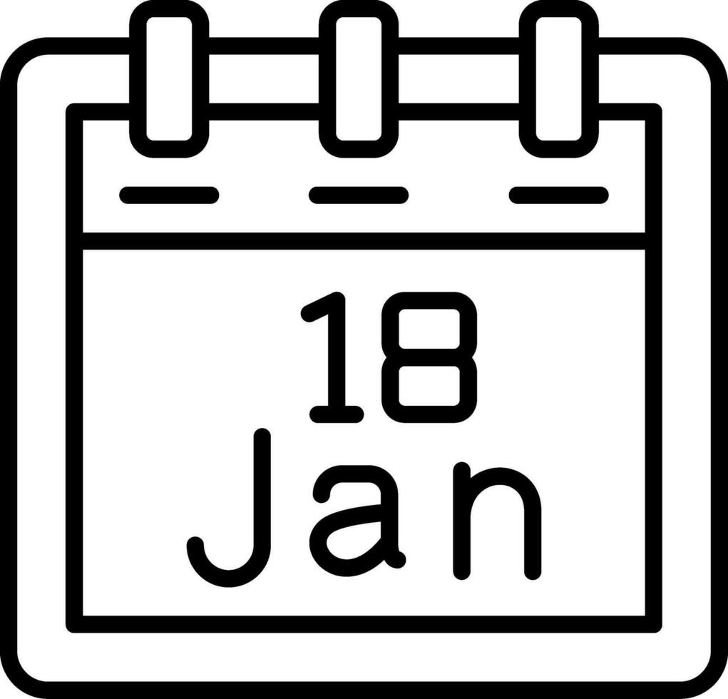 januari 18 vector icoon