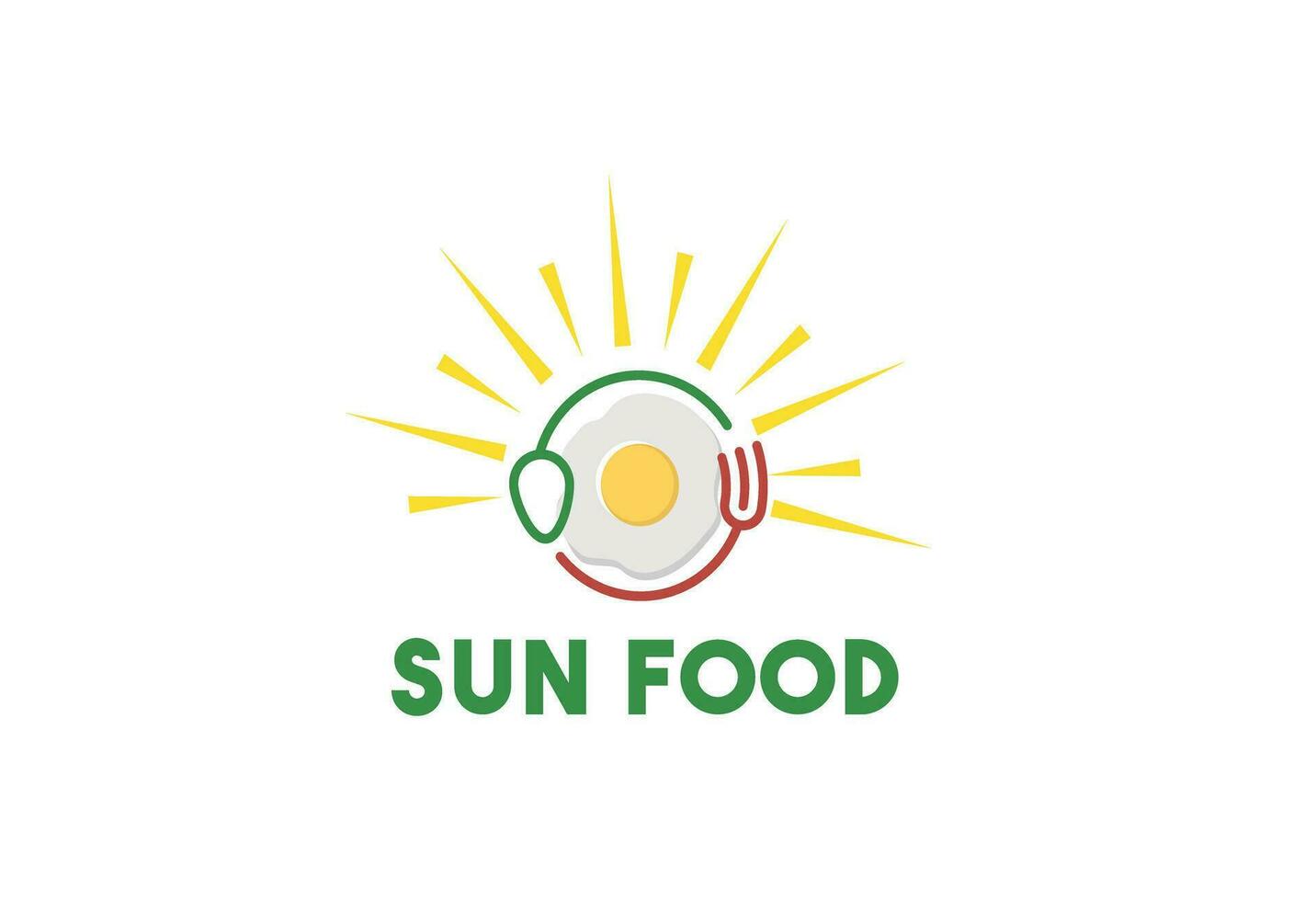 zonsondergang voedingsmiddelen logo met ei logo vector