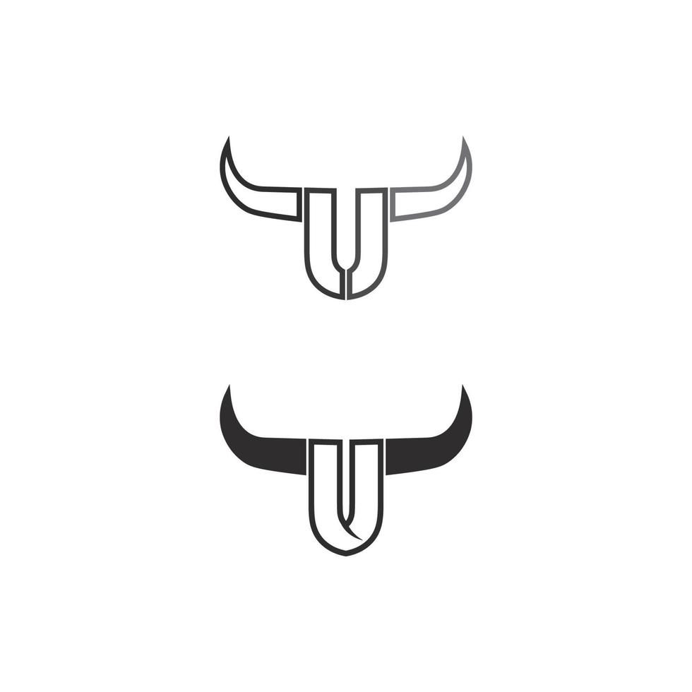 stier en buffelkop koe dier sport logo vector