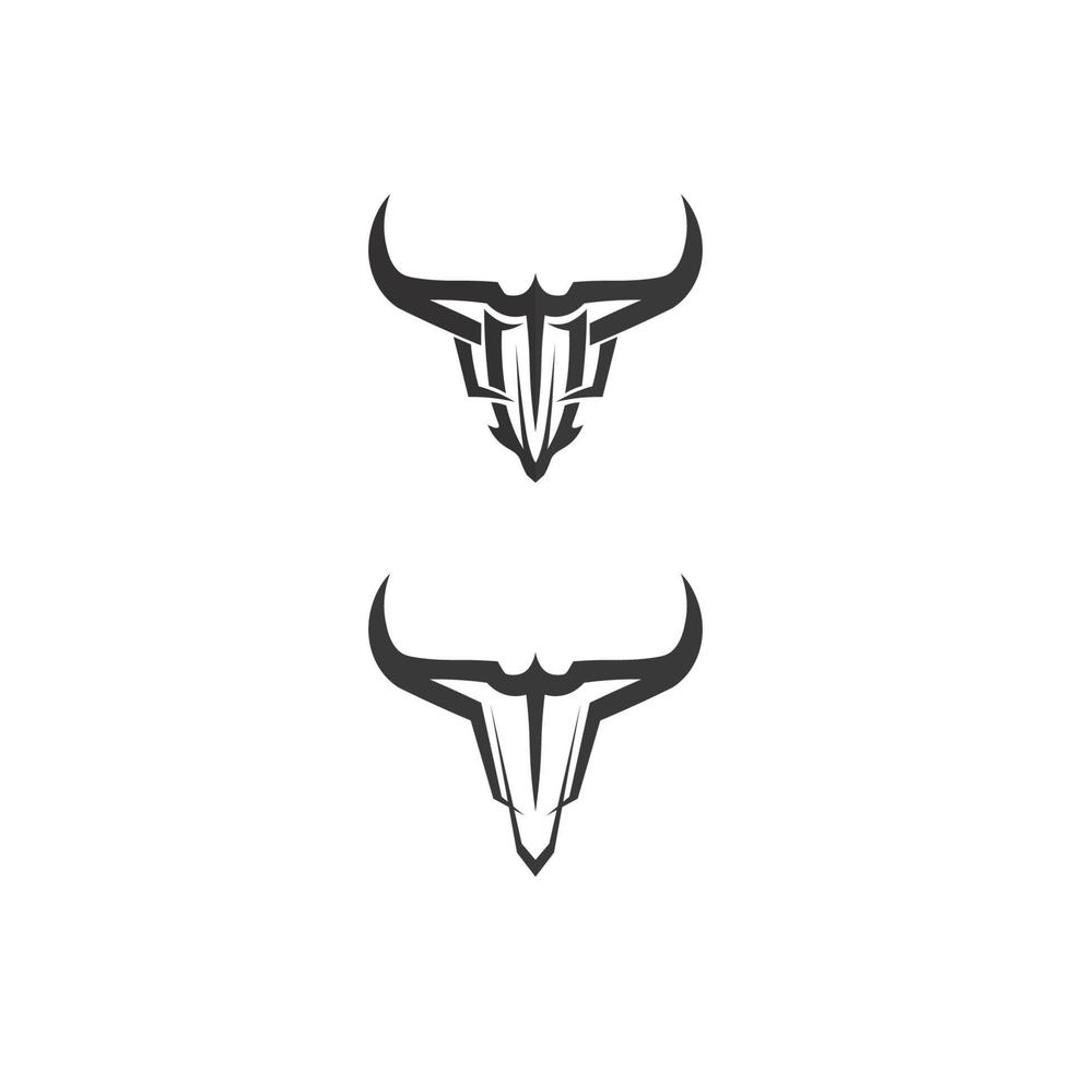 stier en buffelkop koe dier sport logo vector