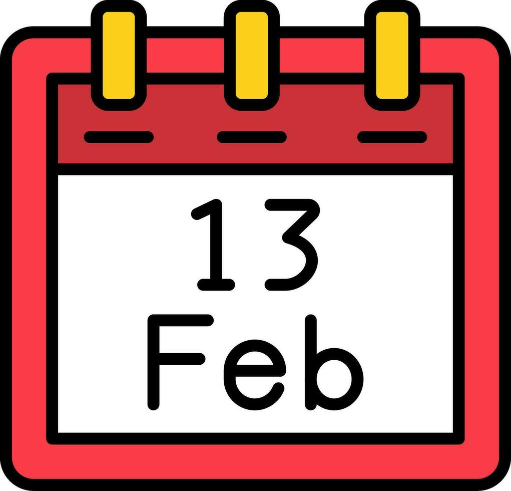 februari 13 vector icoon