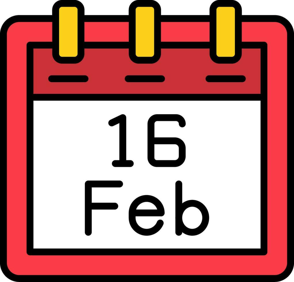 februari 16 vector icoon