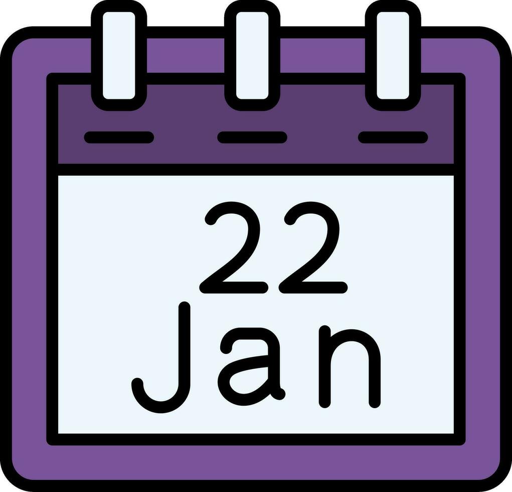 januari 22 vector icoon