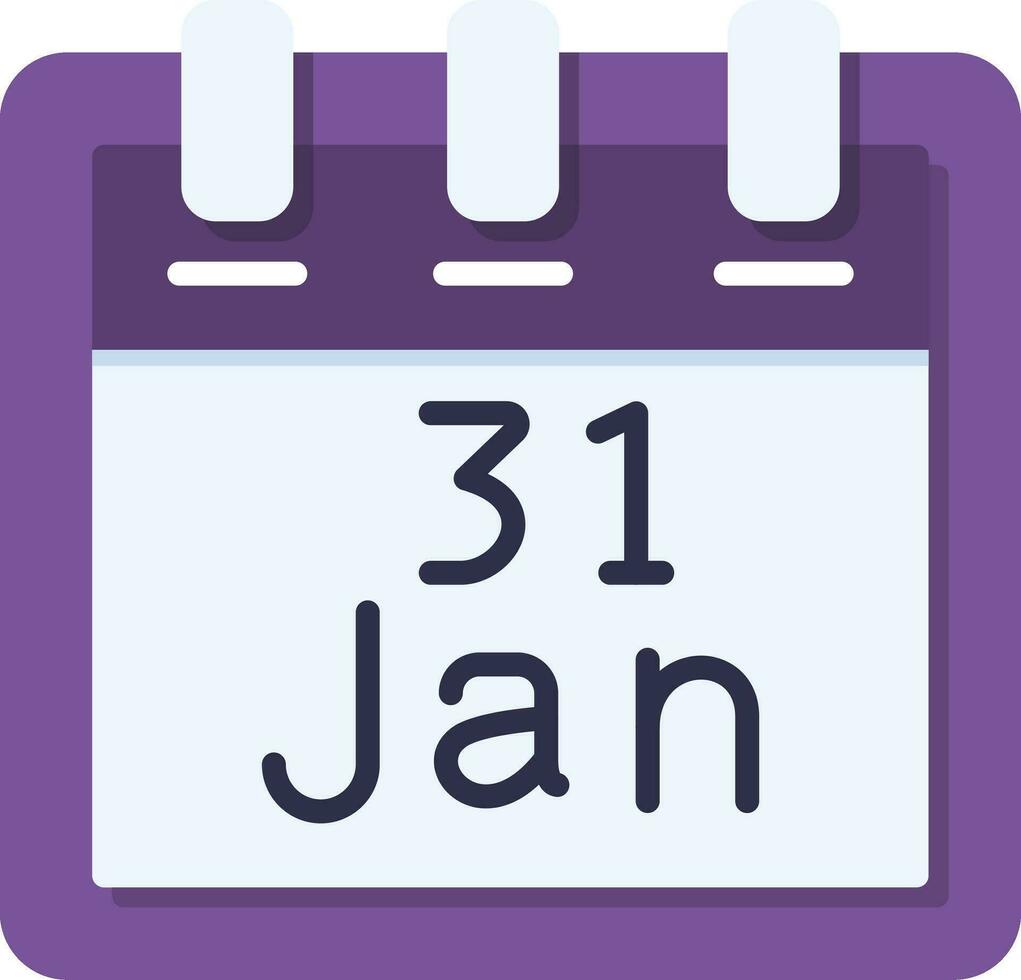 januari 31 vector icoon