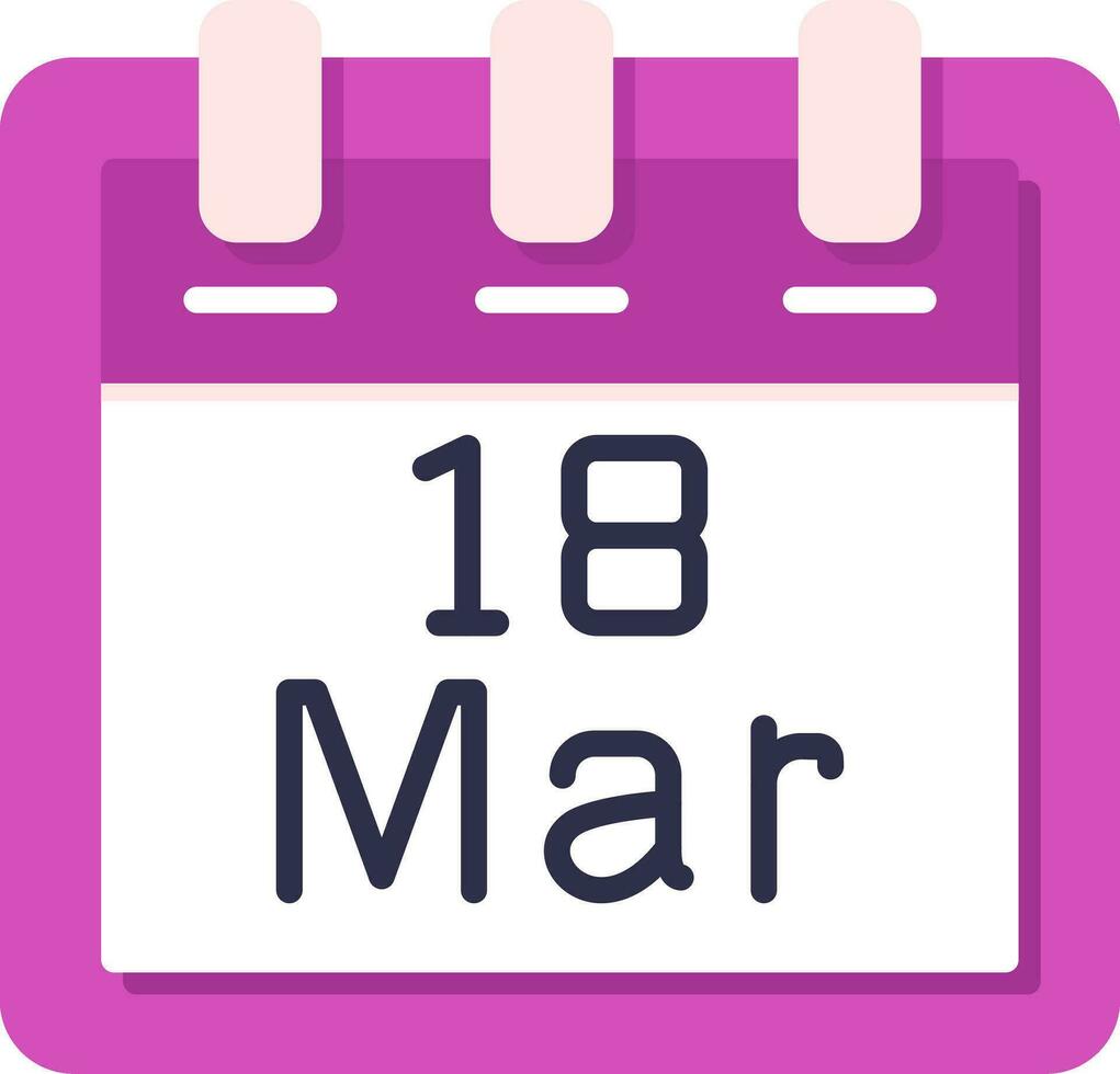 maart 18 vector icoon