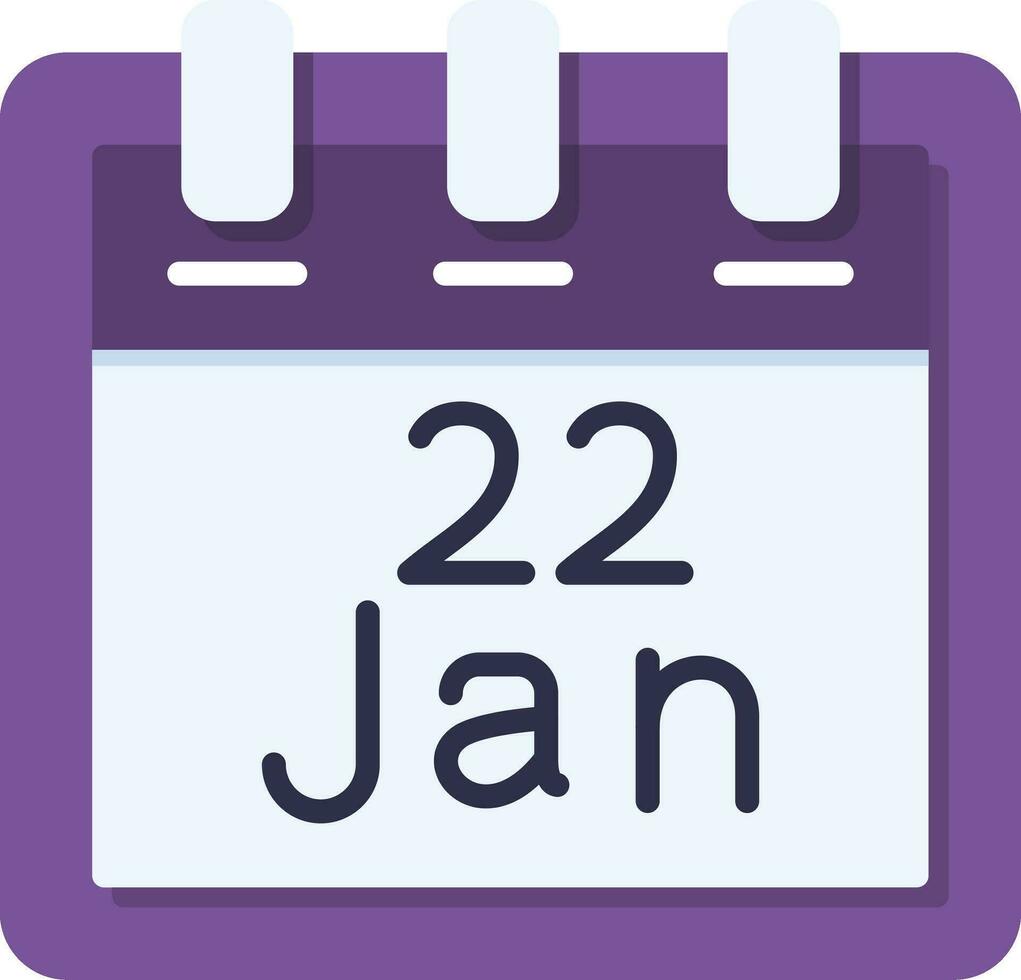 januari 22 vector icoon