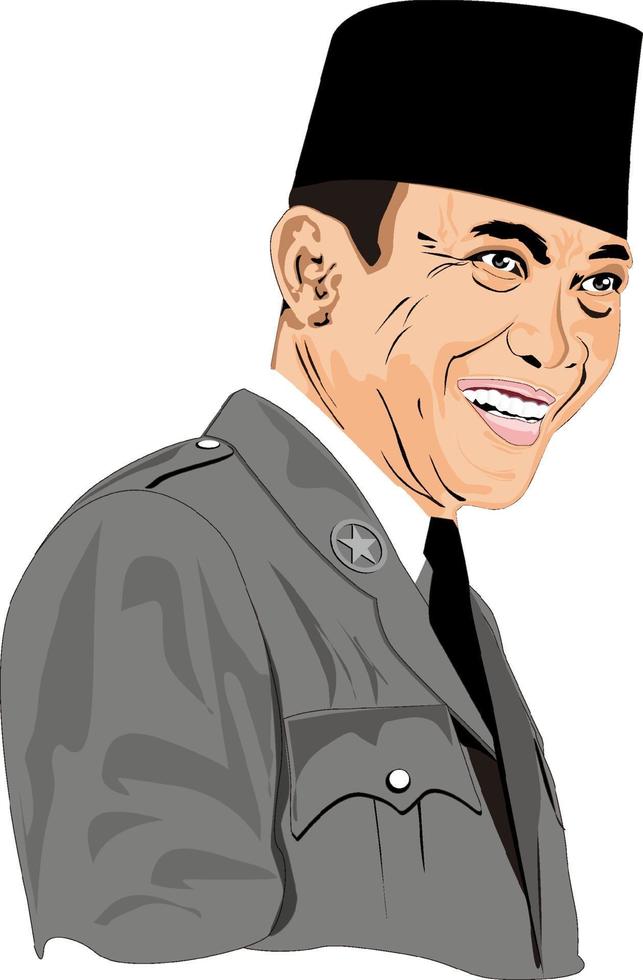 vectorillustratie van de eerste president van Indonesië soekarno vector