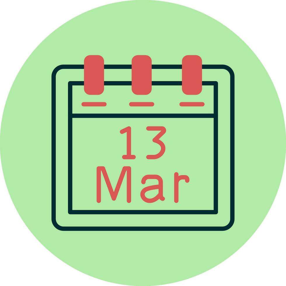 maart 13 vector icoon