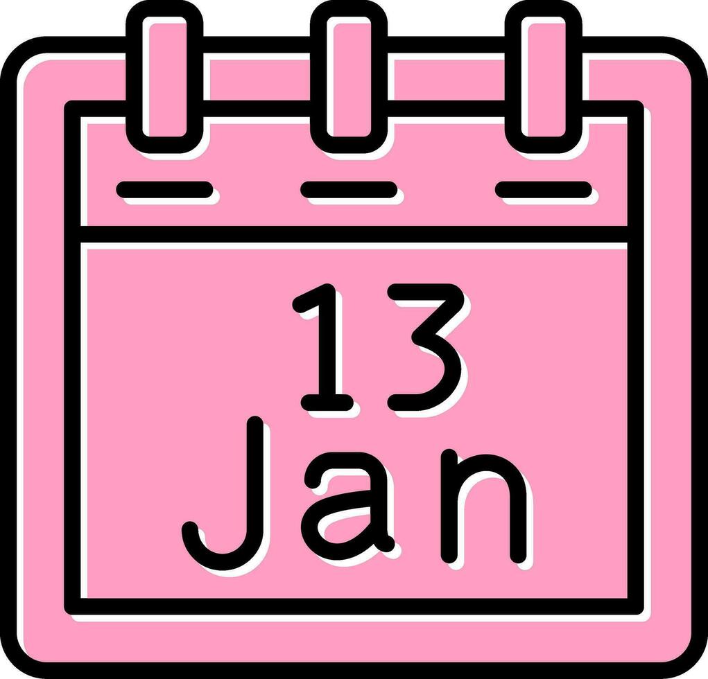 januari 13 vector icoon