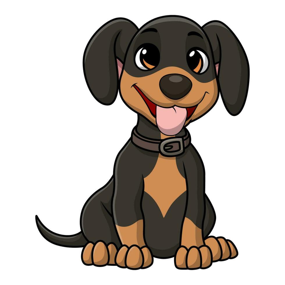 schattige hond cartoon op witte achtergrond vector