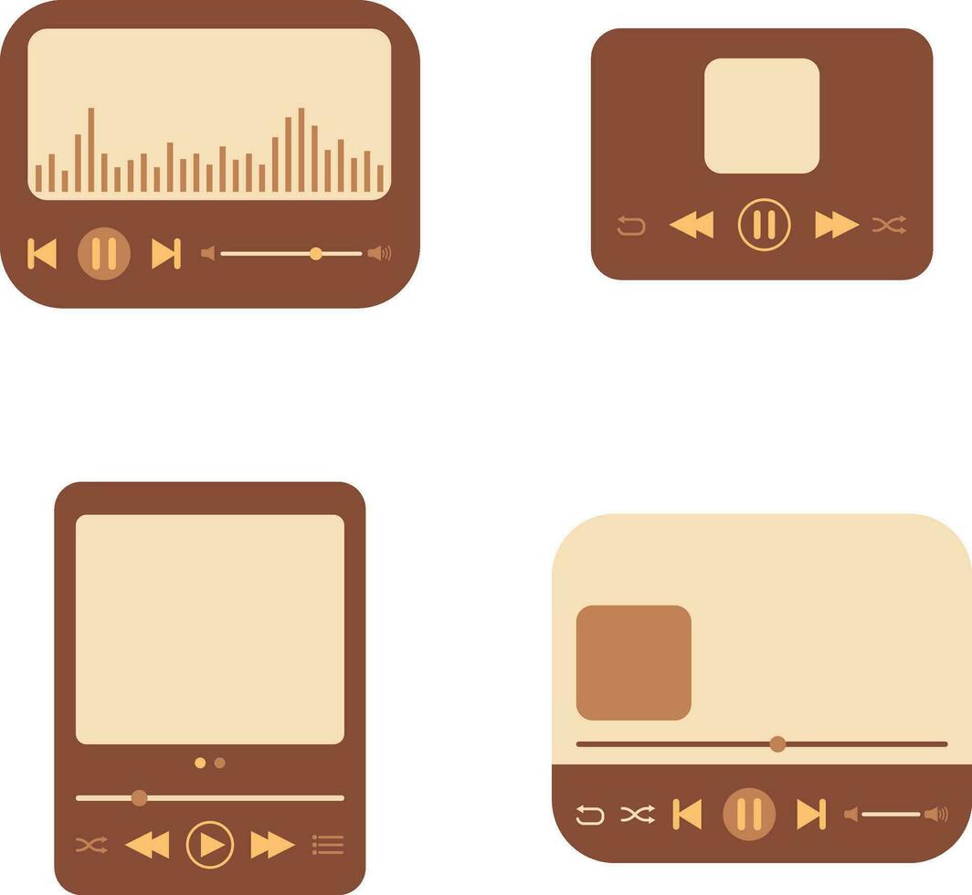 ui muziek- speler met modern concept. vector illustratie set.