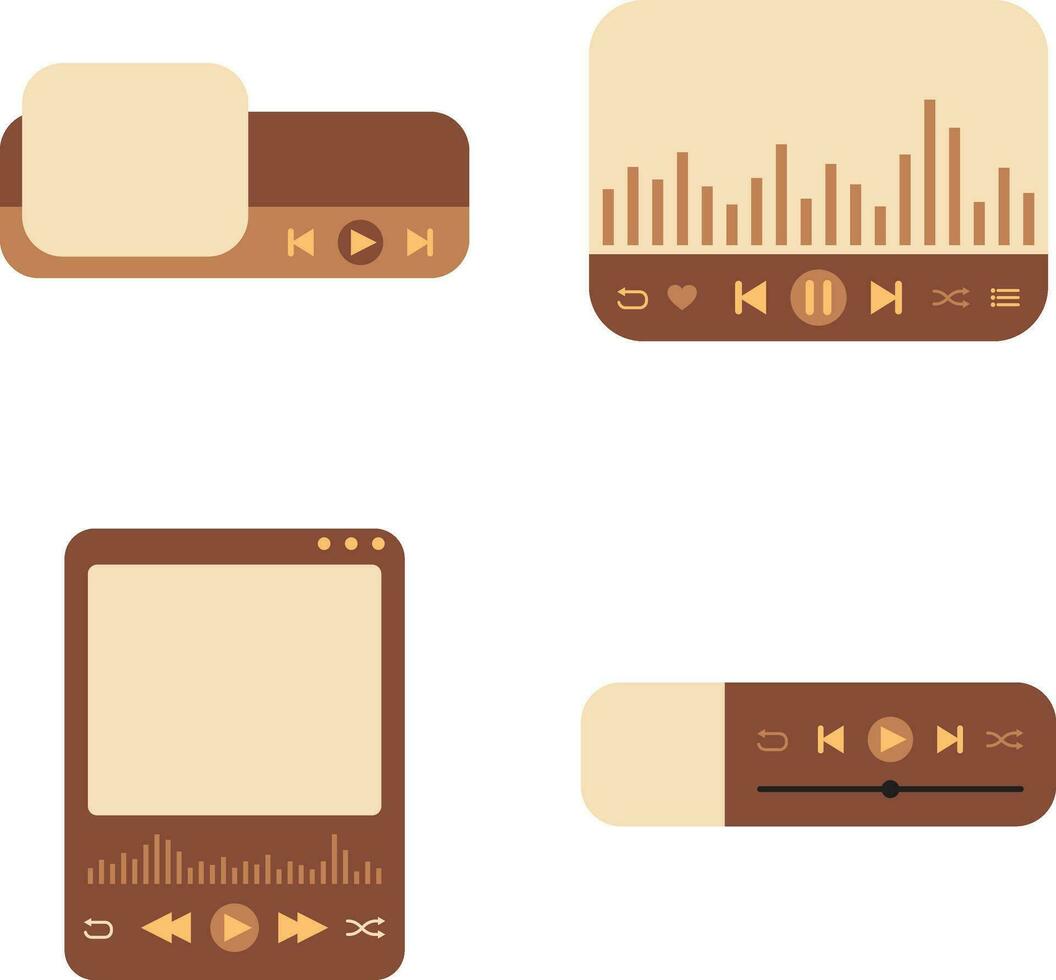 ui muziek- speler met modern concept. vector illustratie set.