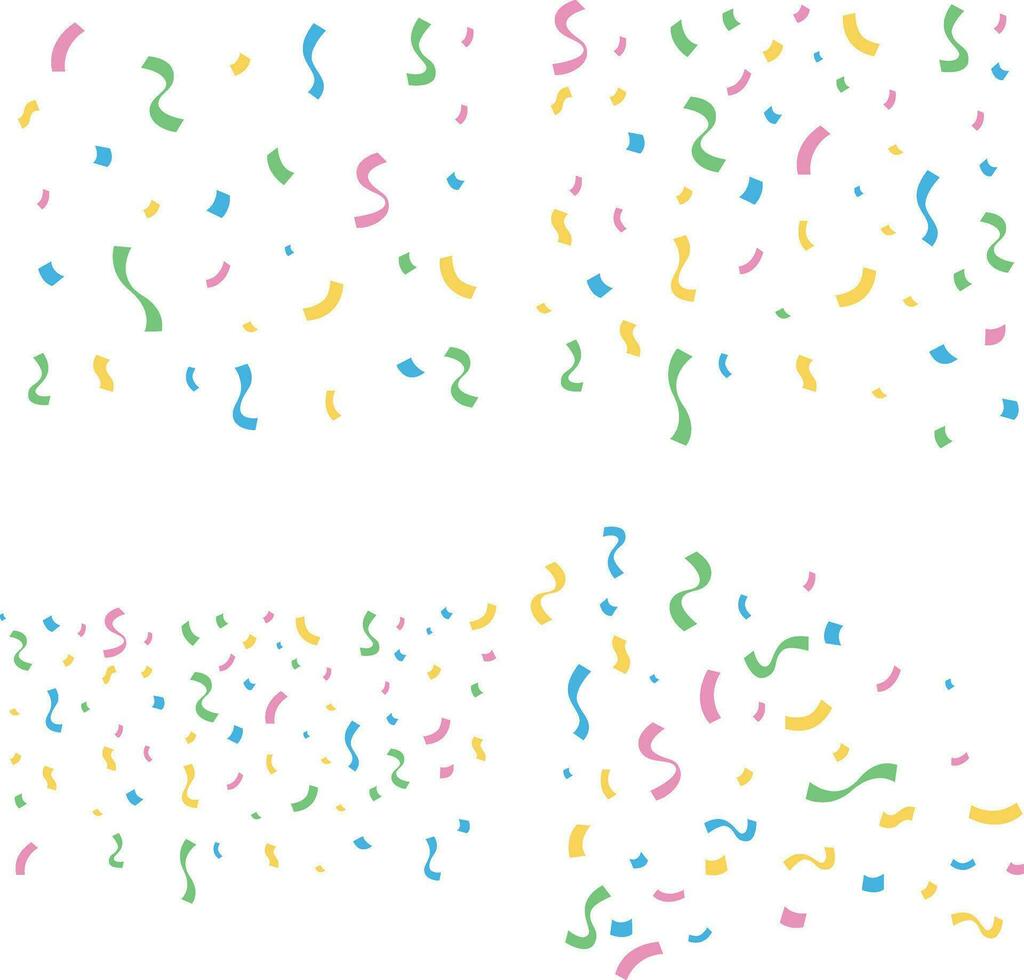 kleurrijk confetti partij met gemakkelijk ontwerp. vector illustratie set.