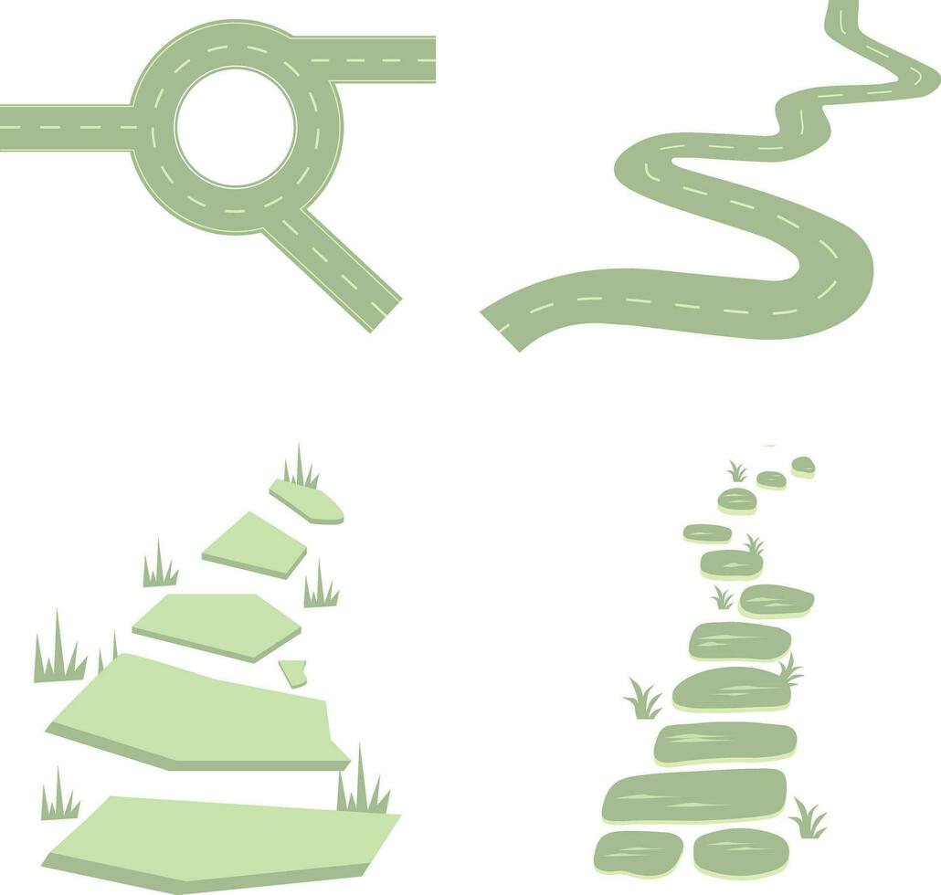 natuur pad manier voor achtergrond sjabloon. vector illustratie set.