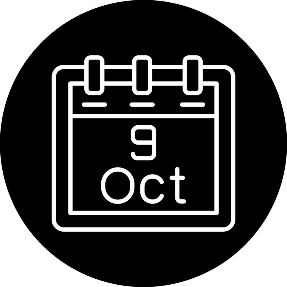 oktober 9 vector icoon