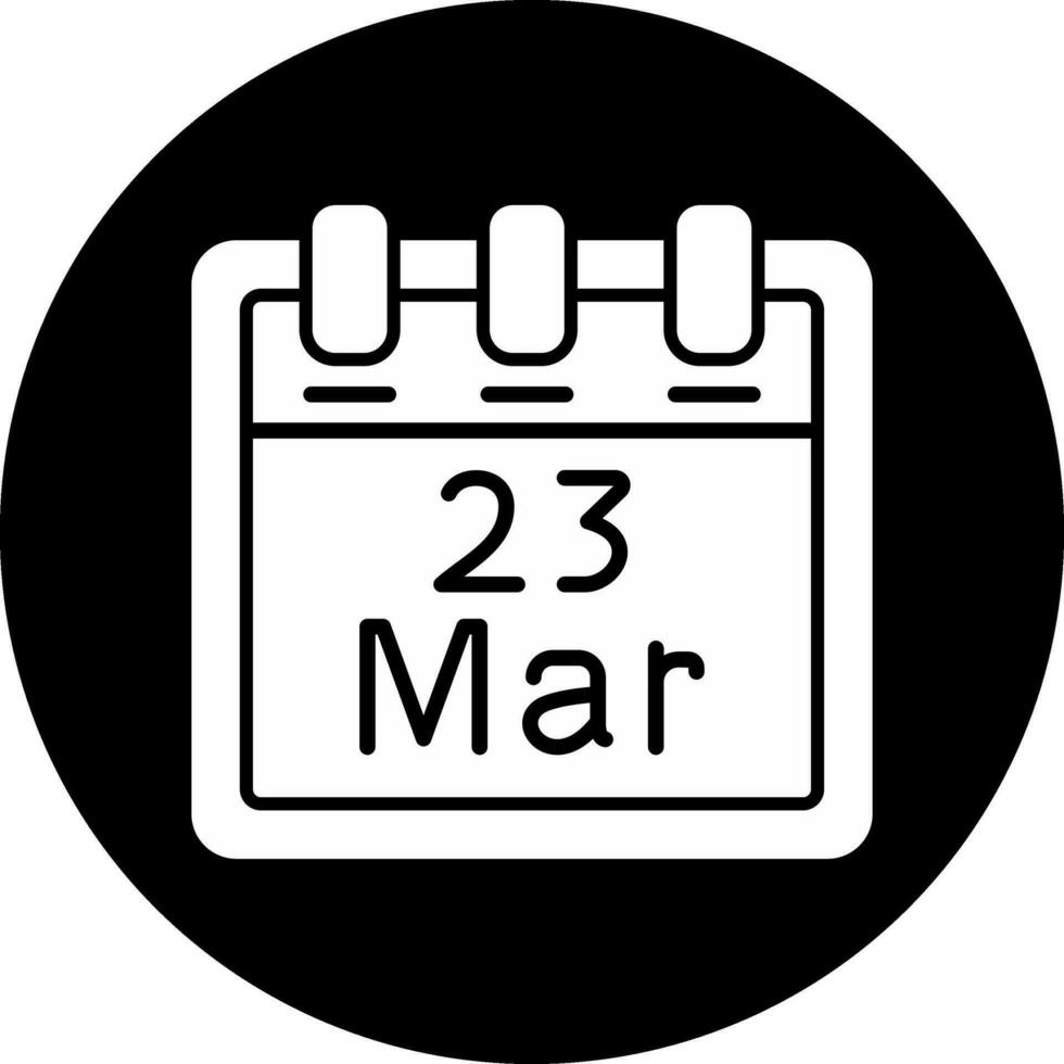 maart 23 vector icoon