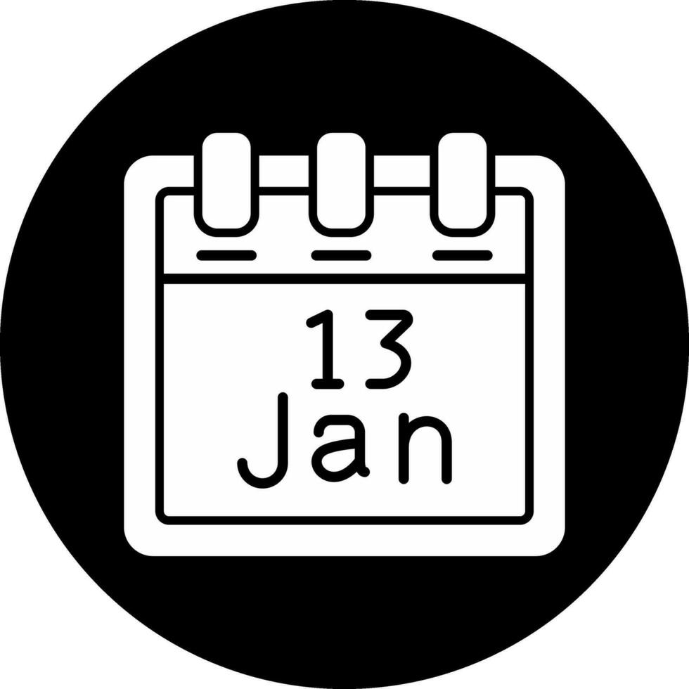 januari 13 vector icoon