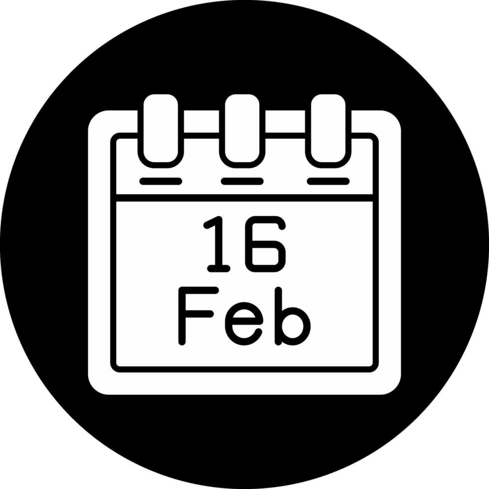 februari 16 vector icoon