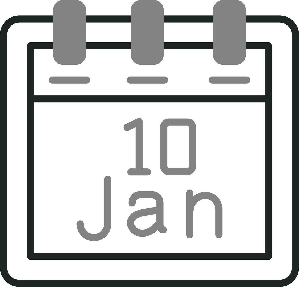 januari 10 vector icoon