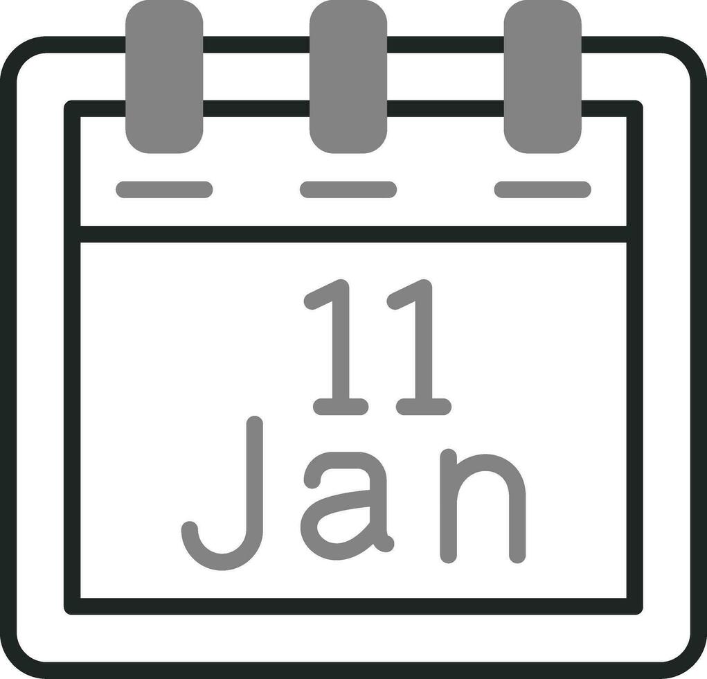 januari 11 vector icoon