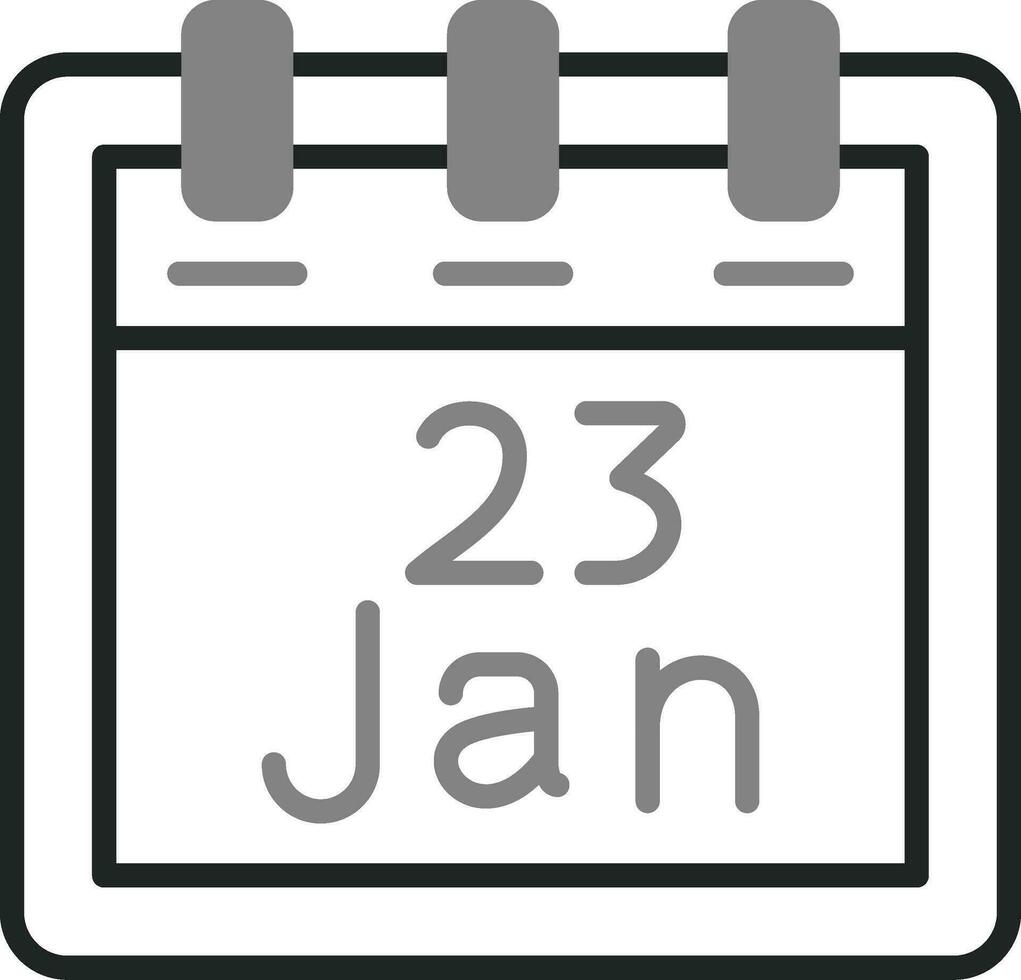 januari 23 vector icoon