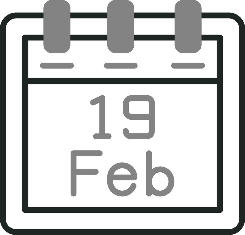 februari 19 vector icoon