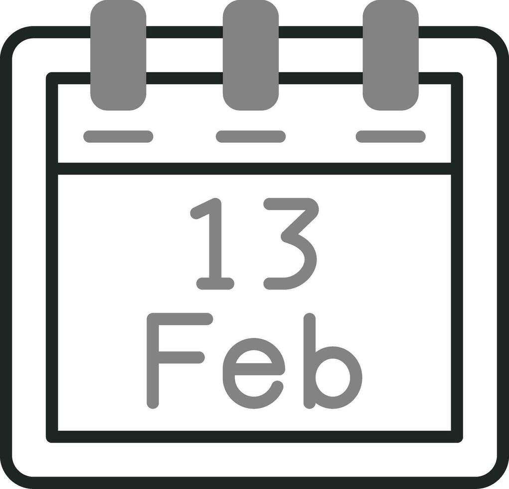 februari 13 vector icoon