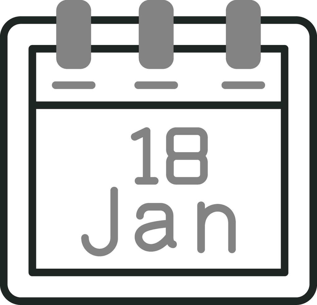 januari 18 vector icoon