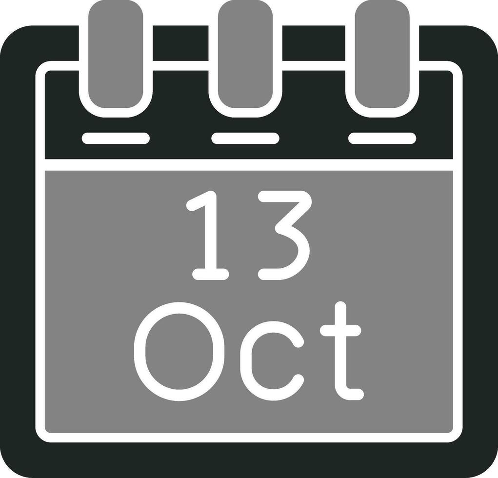 oktober 13 vector icoon