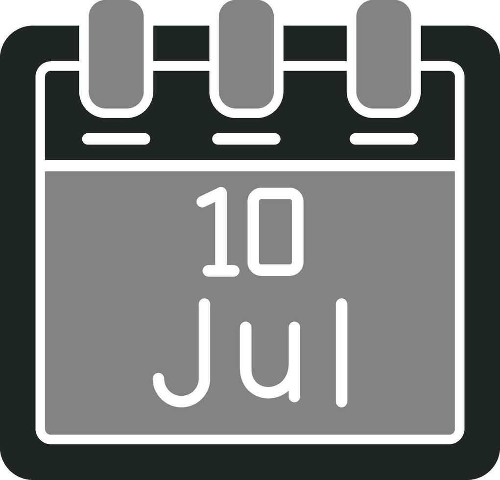 juli 10 vector icoon